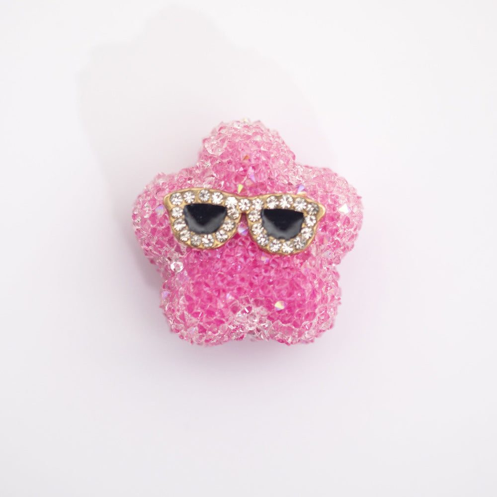 Wholesale Acrylic Small Star Sugar Pen Caps Beaded